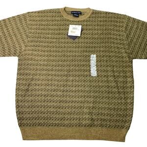 NWT Northern Isles Mens XL Sweater Green Textured Knit Pattern Pullover Crew